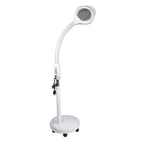 LeeMas Inc 5X Floor Stand Gooseneck Magnifying Lamp w/ 5" Glass Lens for Estheticians Crafts Salon Hobbyists Jewelers Electricians Beauticians Precision Work