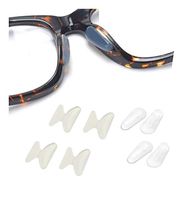 AM Landen 2.5mm Thickness 19mm Length 4 Pairs Butterfly and Tear Drop 2 Styles Transparent Non-Slip Eyeglass Nose Pad