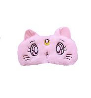 dressfan Cute 3D Fluffy Animal Pink Cat Eye Mask for Sleeping Breathable Eyeshade Soft Plush Cartoon Sleeping Mask Kids Adult