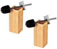 ToiletTree Products Deluxe Toilet Brush with Stainless Steel Handle and 100% Bamboo Wooden Holder (2 Pack)