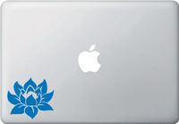 Lotus Flower - Design 1 - (Color Varaiations Available) MacBook or Laptop Vinyl Decal (Blue)
