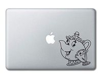 Mrs. Potts and Chip Beauty and the Beast Disney Printed Clear Vinyl Decal Sticker Compatible with Apple MacBook Pro Air 11" 12" 13" 15" All Years Laptop Trackpad Keyboard (11", 12" Macbook)