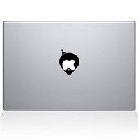 The Decal Guru 2054-MAC-15X-BLA Afro Apple Logo Decal Vinyl Sticker, 15" MacBook Pro (2016 & Newer), Black
