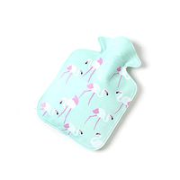 Kanngest Hot Water Bottle PVC Container Flamingo-1 Printed Built-in Warm Sponge for Comfortable Touch Therapy Heating Pad Warming Pain Relief