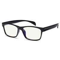 Gamma Ray Blue Light Blocking Reading Glasses - Amber Tint, Black, Size 1.50x