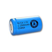Exell 1.2V 2500mAh NiCD C Rechargeable Battery Flat Top Cell Fast USA Ship