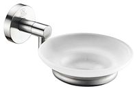 ANZZI Caster Modern Wall Mounted Round Soap Dish in Brushed Nickel | Bathroom Accessories Soap Holder Soap Saver Tray | AC-AZ000BN