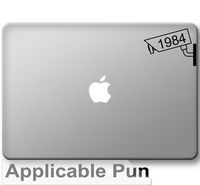 Subtle Reference - George Orwell 1984 Security Camera - Black Vinyl Decorative Decal Sticker - Sized for 13" Macbooks