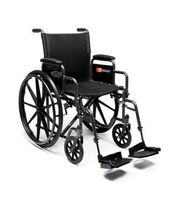Everest & Jennings Advantage LX Wheelchair, Detachable Desk Arms & Swingaway Footrests, 18" Seat, Silvervein Color