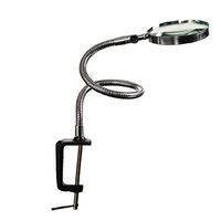 Chuiouy Clip Magnifying Lamp with Flexible Hose Clip Desk Table Magnifying Clamp Folders Loupe 3 X 100mm Lens