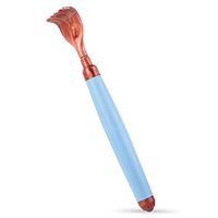Rirether Back Scratcher - Itch-Relief Tool with Telescoping Metal Tube - Wide Ergonomically Designed Scratching Claw, Non-Slip Grip, Rolling Bead Massager - Compact and Portable (Blue)