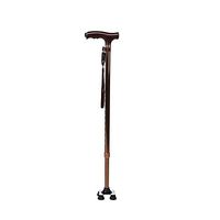 Walking Cane with LED Lights Lightweight Adjustable Foldable Two Modes (Four Tips and one tip Base) Travel Balance Stick Support for Elderly Men and Women - Walker Gift for Seniors Brown