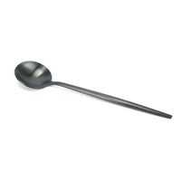 Focussexy Cutlery Set 1 PCS Stainless Steel Flatware Set Black Silverware Utensils Reusable Dinnerware Dinner Dessert Spoon Teaspoon Fork