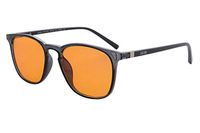 SHINU Mens/Womens Lightweight PC Frames Anti-Blue Light Computer Readers Gaming Glasses and Driving Anti-fatigue Sunglasses(SH075 grey, brown anti-blue lens)