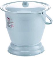 ASGON Potty Urinals for Men and Women, Bedroom Urinal Chamber Pots with Lid Design Basin Chamber Pot Toilet Portable Toilets- to Prevent Odors from Escaping-Blue