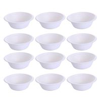 Healifty 100PCS Disposable Paper Bowls DIY Painting Bowls for Party Dinnerware Picnic Camping BBQ -350ml (White)