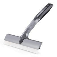 AD AIDO Silicone Squeegee, Glass Window Cleaner with Hanging Hole & Ergonomic Handle for Shower, Window and Car Glass (Grey)