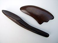 Design by UnseenThailand Set 2 Pcs. Guasha Therapy Reflexology Health Thai Massage Wooden Stick Relax Tool. (Gua Sha)