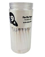 Planet-Nine Fine Rice Paper 1 1/4 Pre Rolled Cones with Tips - 50 Count - for a Smooth Even Burn