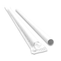 MarZ Explore MarZ 10" Inch x 9mm / .35" Inch Giant Biodegradable Eco-Friendly Compostable, White Kraft Paper Drinking Straws with Individual Paper Sleeve, Value Pack 200 pcs. per polybag