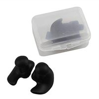 Overstep 1 Pair Soft Ear Plugs Environmental Silicone Waterproof Dust-Proof Earplugs Diving Water Sports Swimming Accessories Black