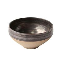 BLWX - Japanese retro stoneware bowl 1 old single 4.5 inch earthenware bowl - 3 colors bowl (color : Charcoal gray)