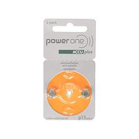 2 x Size p13 PowerOne ACCU Plus Rechargeable Hearing Aid Batteries