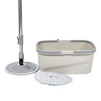 gofh Rotating Mop Bucket - Floor Cleaning System with 3 Microfiber Mop Heads Gray