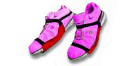 Carpet Gliders for Dance Fitness Such as Salsa, Zumba, and Line Dancing, Adjustable Zgliderz with 'Stay-on Heel Strap' ! One Size fits All! (Red)