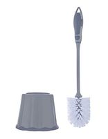 Superio Toilet Brush and Holder Grey Toilet Scrubber Bowl Cleaner Brush Wand, Toilets Brush with Pan to Storage Caddy, Bathroom Cleaning Brush
