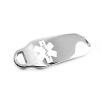 My Identity Doctor - Custom Engraved Medical Alert ID Tag, 316L Steel Small - White