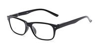 Readers.com Reading Glasses: The Colonial Reader, Plastic Retro Square Style for Men and Women - Black, 1.50