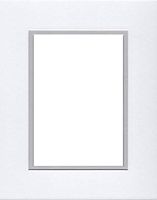 Pack of (2) 18x24 Double Acid Free White Core Picture Mats Cut for 13x19 Pictures in White and Nantucket Grey