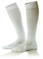 Dr. Comfort Unisex Diabetic 20-30 mmHg Knee High Compression Sport Socks (Large (Men's 10.5-12/Women's 11.5-13), White)