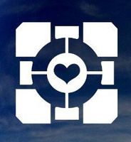 Weighted Companion Cube 5.5" Wide Decal Sticker for Cars Laptops Tablets Skateboard - White