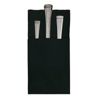 Hoffmaster 020166 Quickset Fold 603-QSD13 Dinner Napkin, Coin Embossed, 2 Ply 17" x 17", Black (Pack of 800)