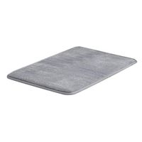 Theoylos Memory Foam Bath Mat Non Slip Absorbent Rugs Super Cozy Area Rugs Velvet Bathroom Carpet Washable Shower Rug Gray