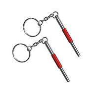 2PCS 3 in 1 Colorful Mini Precision Screwdriver with Keychain-Eyeglass, Sunglass, Watch, Jewelry, Electronics, Toy Repair Kit (RED)