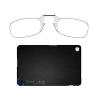 ThinOptics Reading Glasses + FlashCard Case | Clear Frame, 1.50 Strength Readers