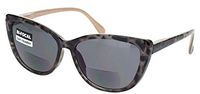 Cateye Bifocal Reading Sunglasses Sun Readers for Women with Designer Style Frame (Brown 7258, 1.50)