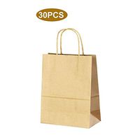 Heitaisi 30 Pieces 100 Recycled Kraft Paper Bags with Handles for Shopping Lunch Retail Merchandise,Robust Reusable Load-Bearing up to 5KG