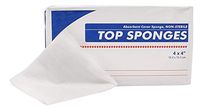 AMZ Medical Top Sponges 4" x 4". Pack of 100 Absorbent Cover sponges for Wound Care and Protection. Non-Woven Outer Facing, Cellulose Liner and Rayon Fill. Single use. Non-sterile. Latex-Free.