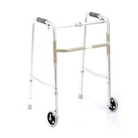 LHQ-HQ Aluminum Walker Stretching Old Walker Walker Shrink Folding Portable Old Man Wheeled Four-Legged Walking Stick Non-Slip Walking Stick with Hospital