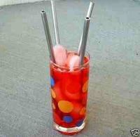 STAINLESS STEEL METAL DRINKING COCKTAIL STRAWS X-LONG THIN 10"XL x 1/4"R