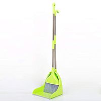 Long Handle Dustpan and Brush 2 Piece Set,92 cm 88 cm Handle Broom Set,Fashion Style Long Handle for Home Kitchen Room Office Lobby Floor Use Dust Pan,Green