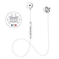 Bluetooth Headset, Wireless Earbuds V4.1 Stereo Noise Canceling Sport Magnetic Headphones Earpieces with Built in Mic Compatible Samsung Galaxy S9/S8/S7, iPhone X/8/8 Plus/7/7 Plus and More (White)