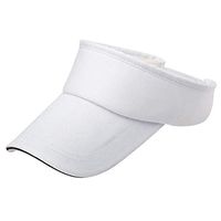 Men Women Sun Sports Visor Hats Adjustable Summer Cotton Cap (Free Size, White)