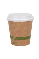 World Centric 100% Biodegradable, 100% Compostable Paper PLA-Lined 12 Ounce Kraft Coffee Hot Cup and Lid Combo, 50 Pack
