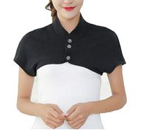 George Jimmy Prevent Arthritis Pain Thin Shoulder Warmers Cardigan Shrug with Collar XXL Size(Black)