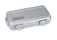 Cigar Caddy 3400-R Silver 5 Cigar Waterproof Travel Humidor, Silver Rubberized Exterior